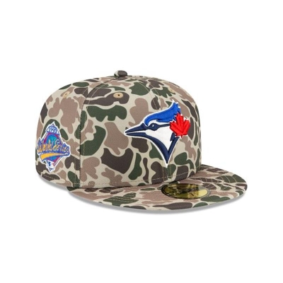 Green Toronto Blue Jays Hat - New Era MLB Duck Camo 59FIFTY Fitted Caps USA8460527